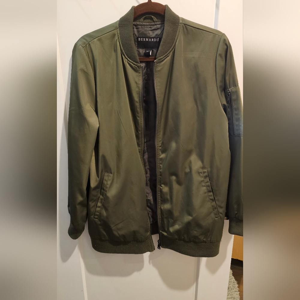 Olive green bomber jacket